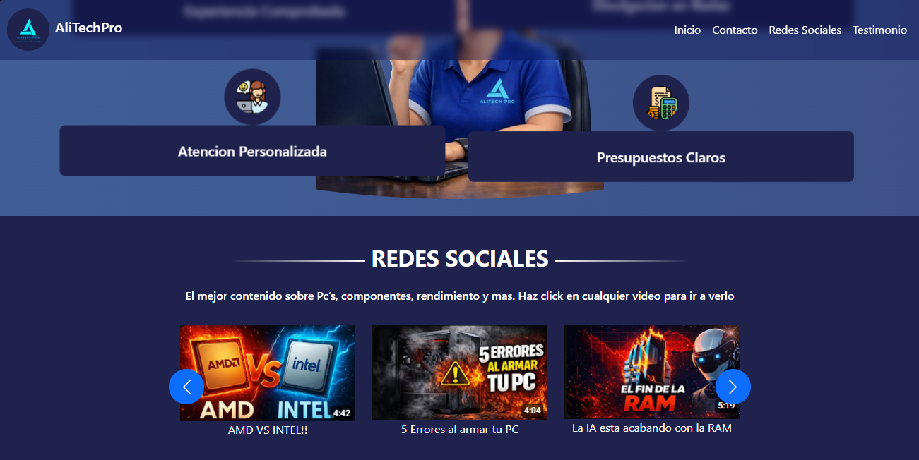Pagina web de Ali Tech Pro | Punto Norte